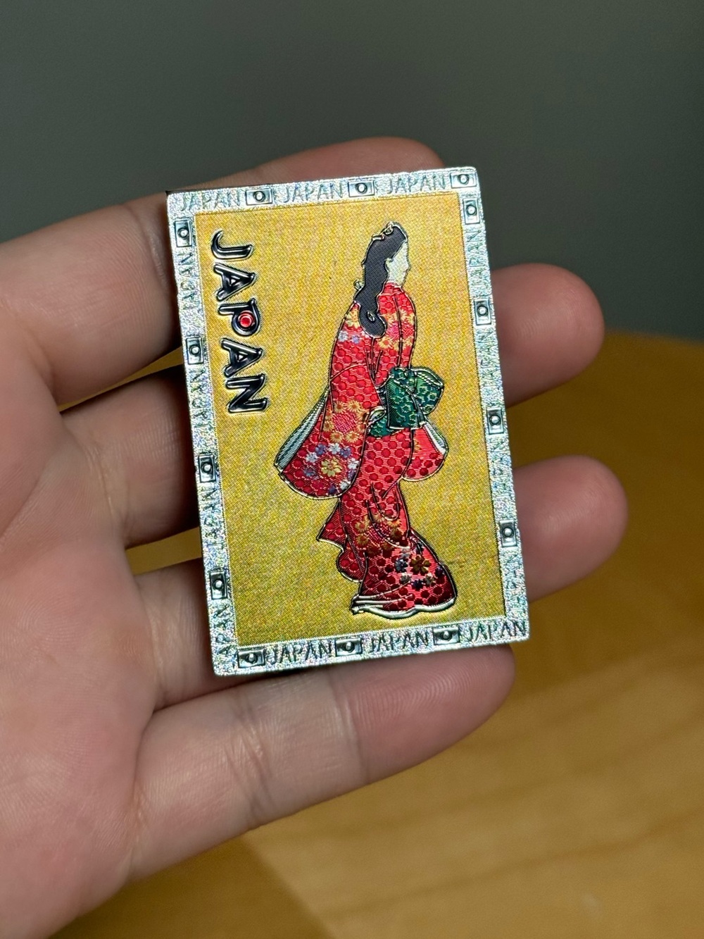 Vintage Japan Metalic Fridge Magnet Travel Souvenir Gift